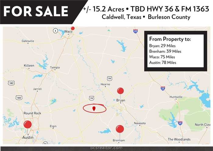 photo 10: TBD (15.2 Acres) Hwy 36 & FM 1363, Chriesman TX 77838