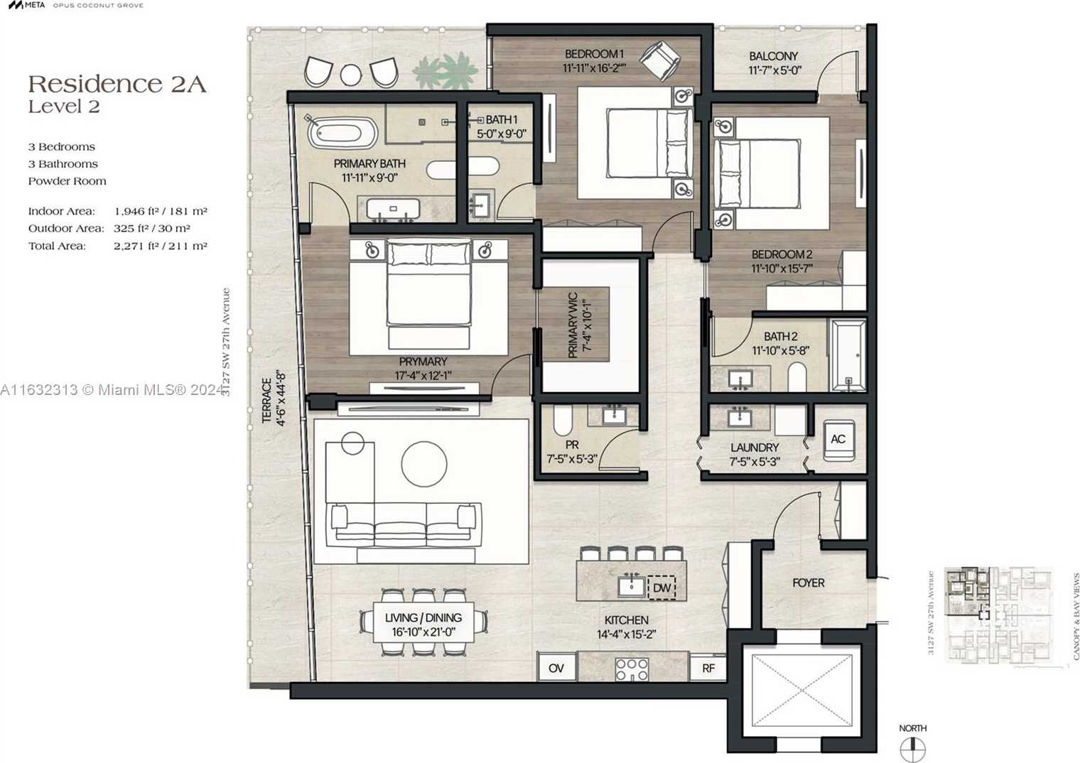 photo 3: 3137 SW 27th Avenue Unit 2A, Coconut Grove FL 33131