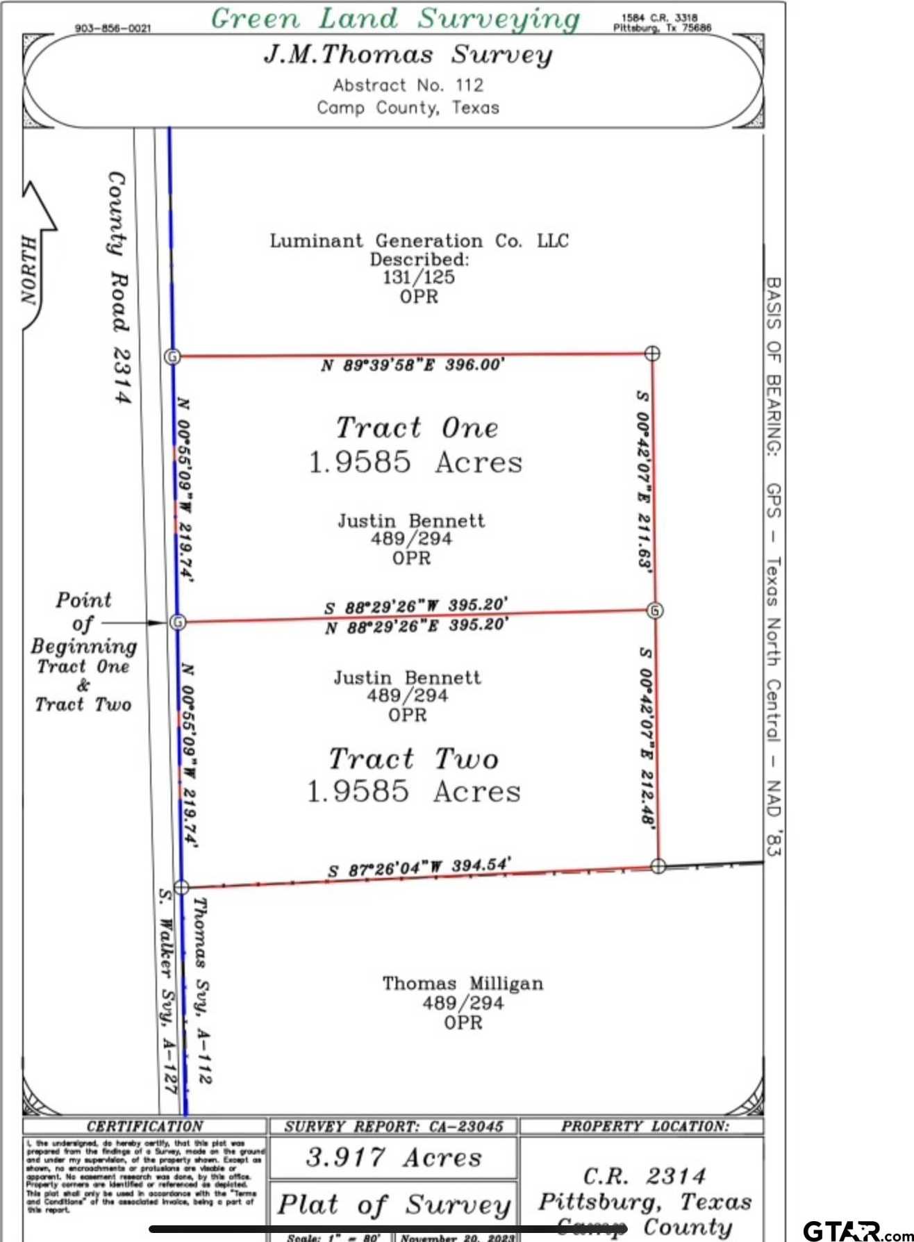 photo 2: Tract 1 & 2 CR 2314, Pittsburg TX 75686